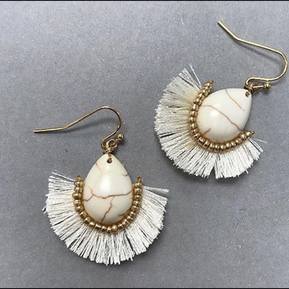 Pink Fan Fringe Kyky & Zo Earring, NWT-Boutique - Picture 4 of 5